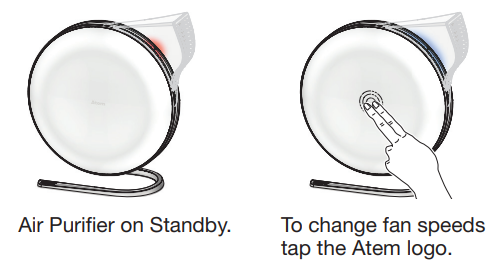IqAir Atem Air Purifier-Turning On and Changing Fan Speed