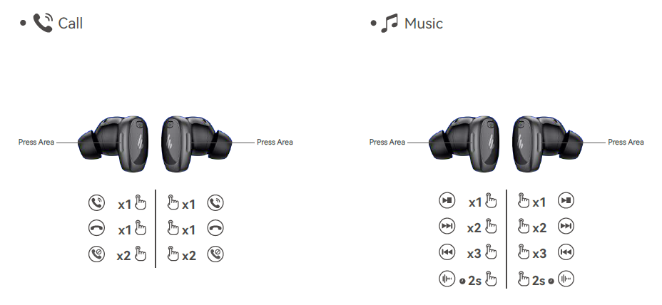 edifier NeoDots True Wireless Earbuds-control