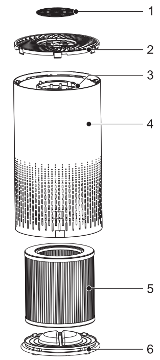 Vremi Air Purifier VRM010685N-Parts List