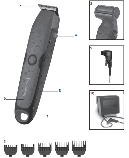 Remington WETech Body Groomer BHT6250-KEY FEATURES