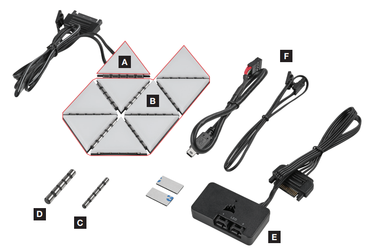 Corsair iCUE LC100 Case Accent Lighting Panels Mini Triangle-PRODUCT-A