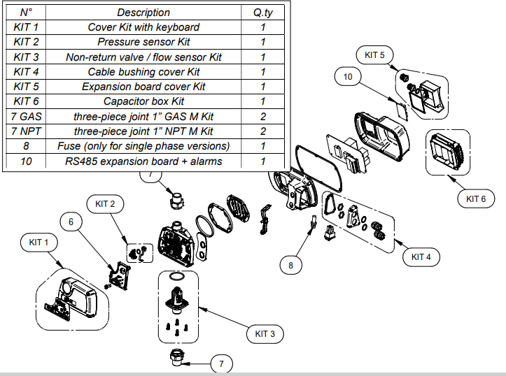 profi pumpe FLOW SWITCH-SPARE PARTS DIAGRAM