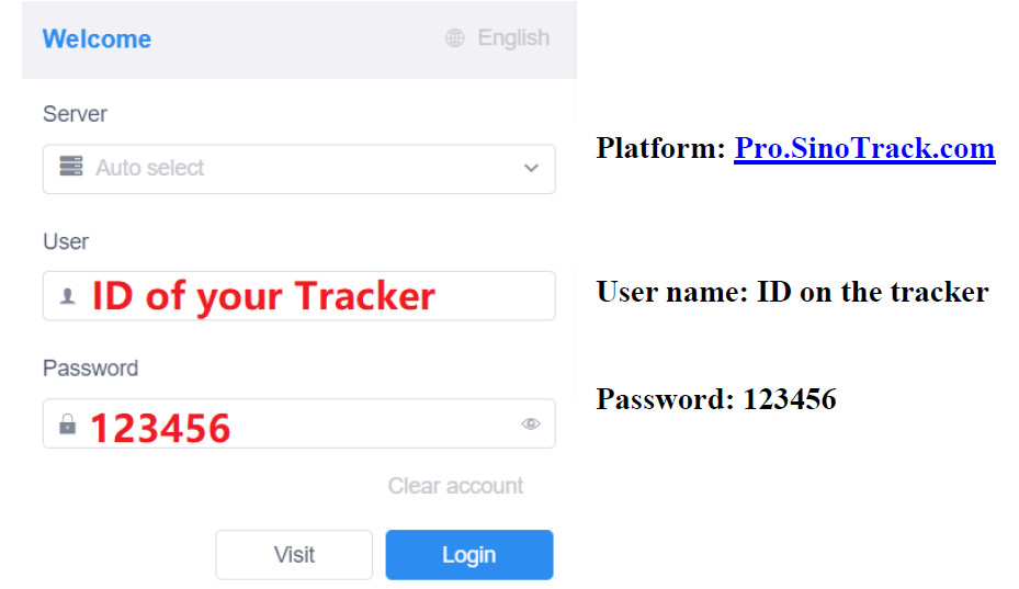 sino track GPS Tracker ST-902A-start