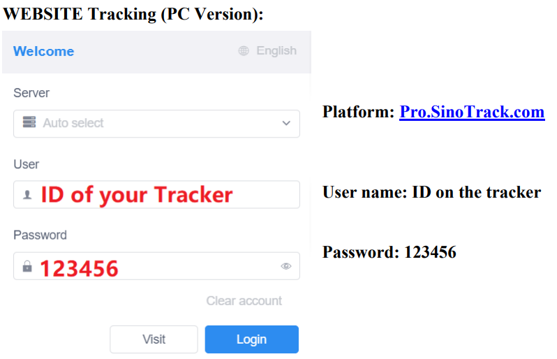 sino track GPS Tracker ST-907-start