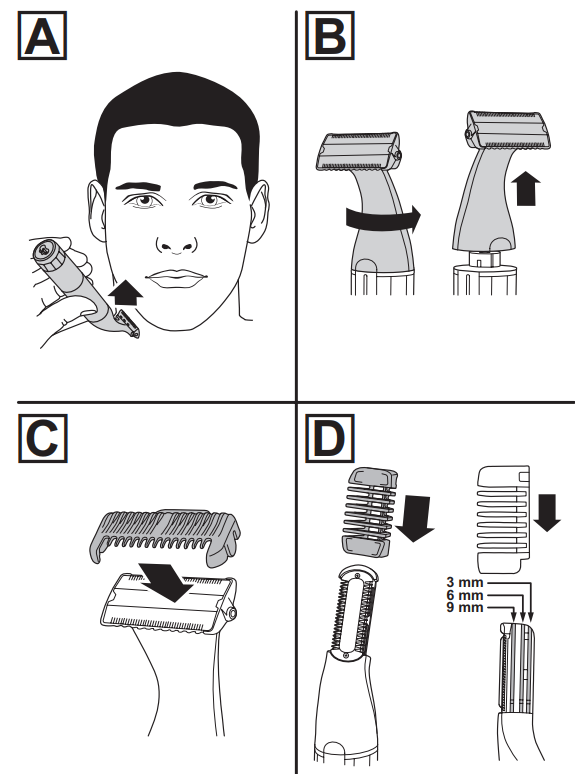 Remington Omniblade Face & Body HG3000-INSTRUCTIONS FOR USE