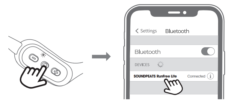 Soundpeats RunFree Lite Earbuds-Pairing