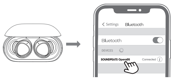 Soundpeats Opera Erabuds-Pairing