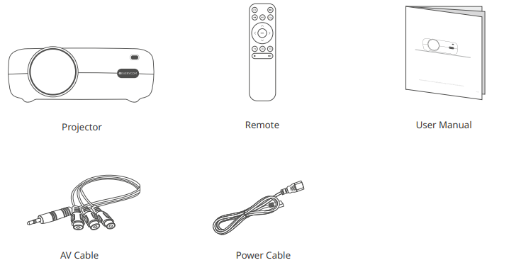 Everycom X8 Projector-PACKING CONTENT