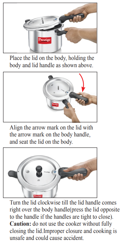 Prestige Outer Lid Pressure Cooker Range-HOW TO CLOSE