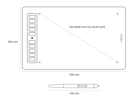Xenx P3-1060 Graphics Tablet-Specifications