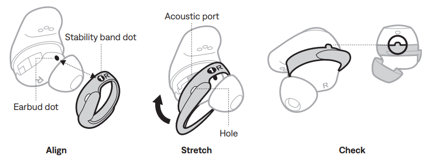 Bose QuietComfort Ultra Earbuds 2ND GEN- band fits