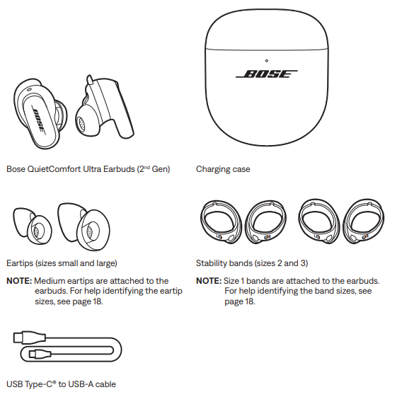 Bose QuietComfort Ultra Earbuds 2ND GEN-CONTENTS