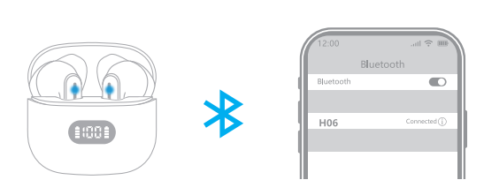 Capoxo H06 Earbuds-Bluetooth Connection