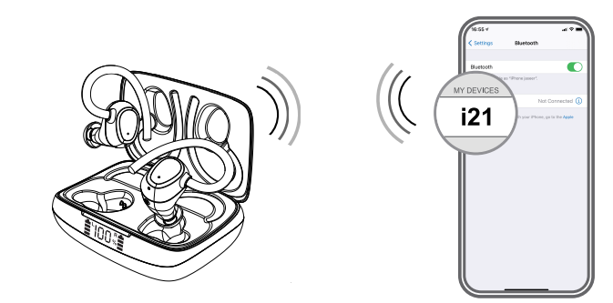 Korskr I21 Sport Wireless Earbuds-MONO MODE