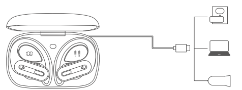 OFNEX X19 Wireless Earbuds-How to Charge