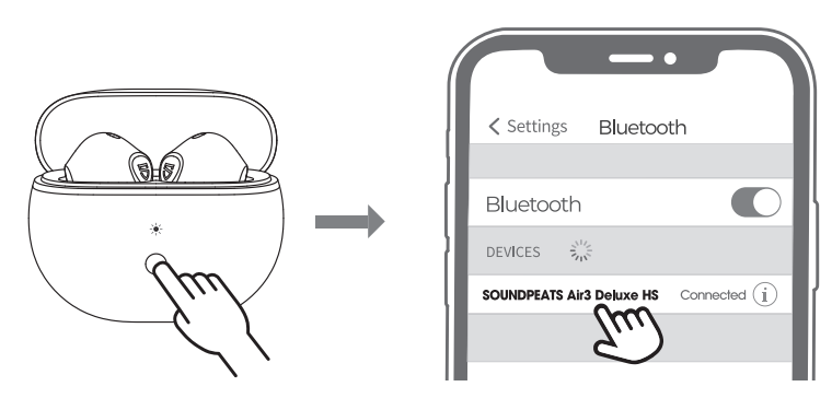 Soundpeats Air3 Deluxe HS Wireless Earbuds-Pairing