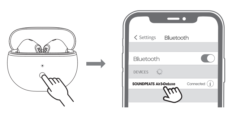 Soundpeats Air3 Deluxe HS Wireless Earbuds-Pairing