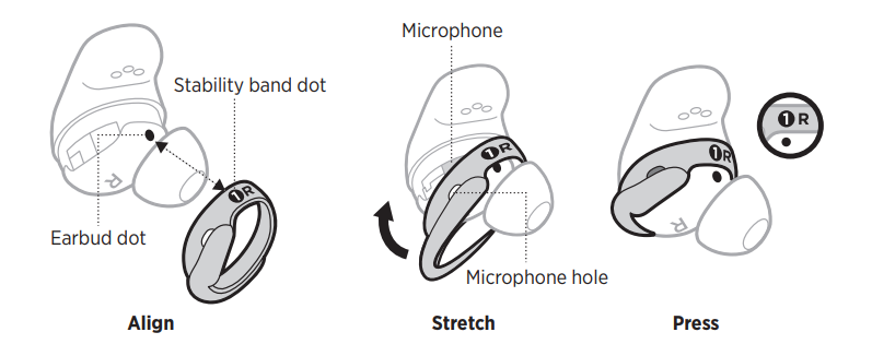 Bose QuietComfort Earbuds II-CHANGE THE STABILITY BANDS B