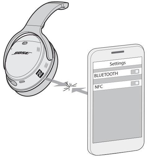 Bose QuietComfort 35 Wireless Headphones-Pairing your Bluetooth® device with NFC