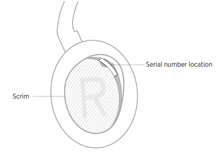 Bose Headphones 700 UC-SERIAL NUMBER LOCATIONS