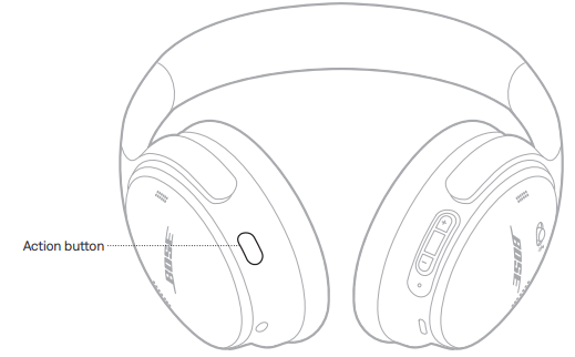 Bose QuietComfort 45 Headphones-Action button