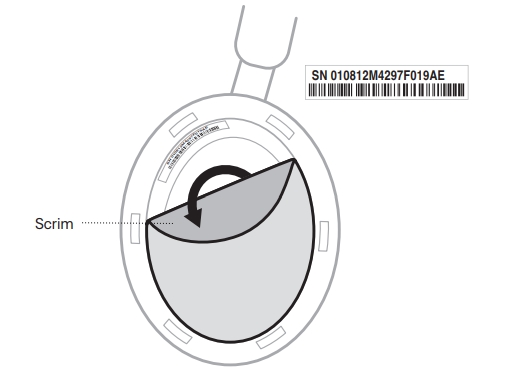 Bose QuietComfort Ultra Headphones (2nd Gen)-SERIAL NUMBER LOCATION B