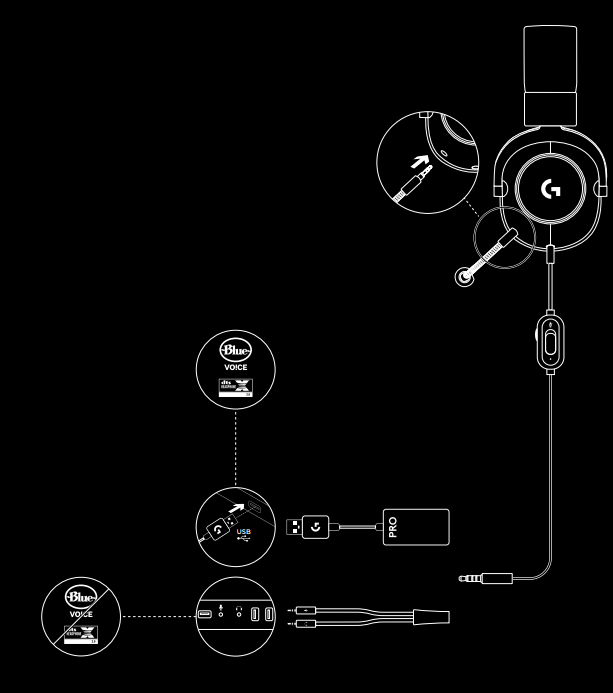 Logitech G PRO X SE Wired Gaming Headset-setup