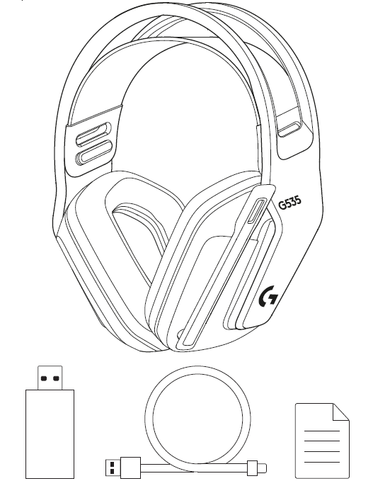 Logitech G G535 LightSpeed Wireless Gaming Headset-inbox
