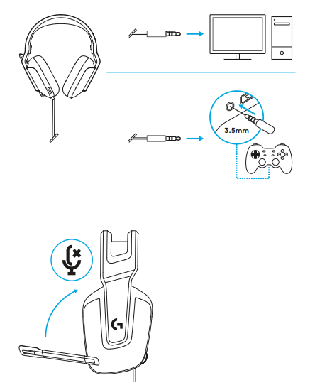 Logitech G335 Wired Gaming Headset-SETUP INSTRUCTIONS