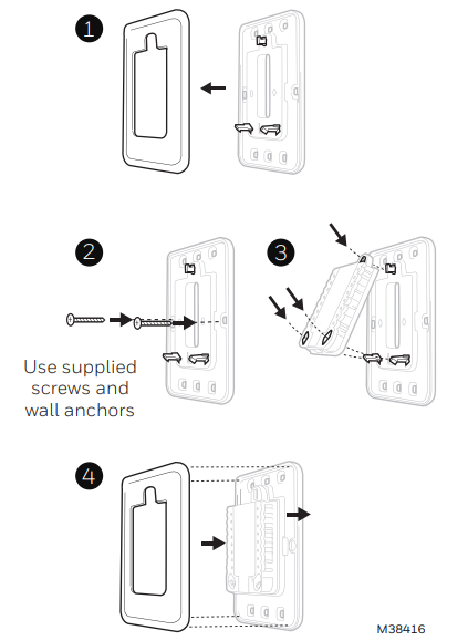 Honeywell T4 Pro Programmable Thermostat-Optional Cover Plate installation A