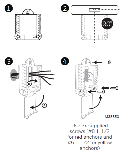 Honeywell T4 Pro Programmable Thermostat-UWP Mounting System installation