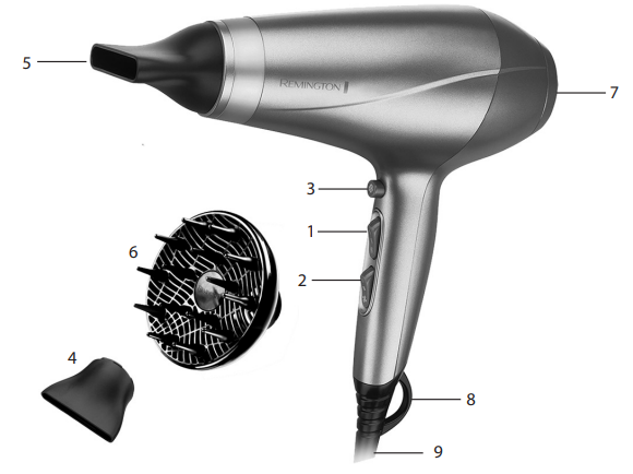Remington AC8820 Keratin Protect Dryer 2200-KEY FEATURES