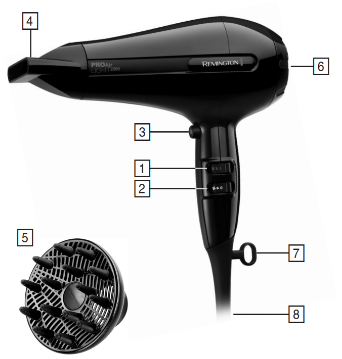 Remington AC6120 Pro-Air Light 2200W Hair Dryer-product-a