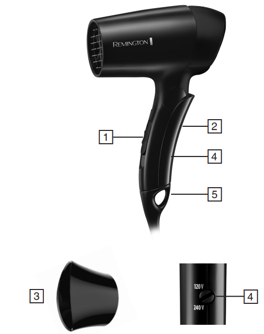 Remington Travel Dryer D2400-PARTS