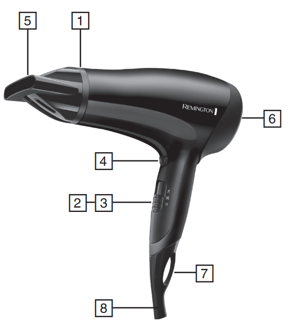 Remington Power Dry 2000 D3010 Hair Dryer-PRODUCT-A