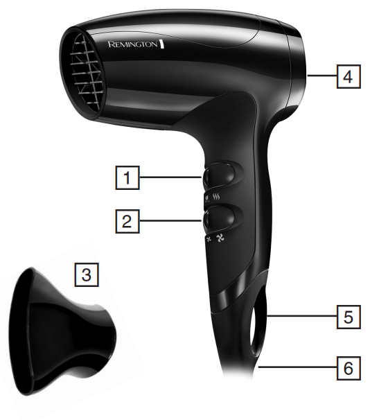 Remington Compact 1800W (Eco) D5000 Hair Dryer-PRODUCT-A