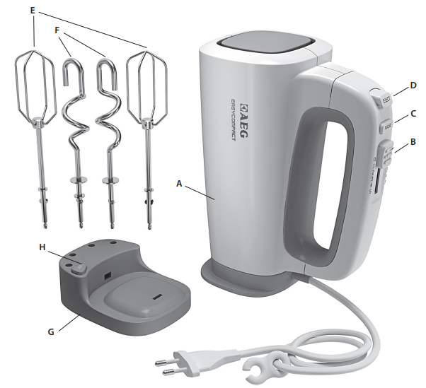 AEG Handmixer EasyCompact HM4xx-FIG-A