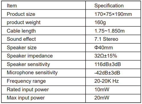 Eksa Air Joy Pro Gaming Headset-FIG-TABLE