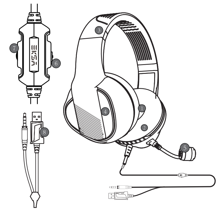Eksa E400 Headband Gaming Headset-FIG-G